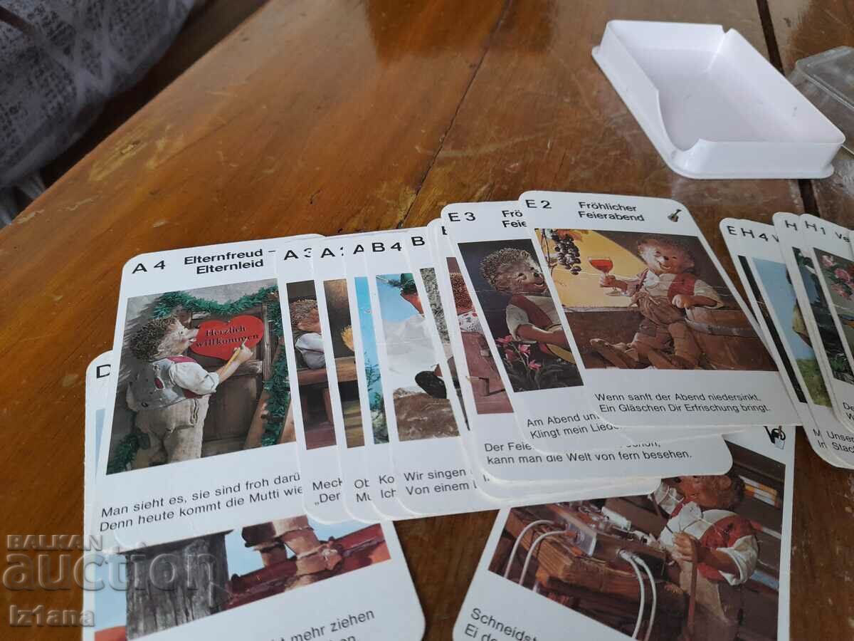 Auction Old children's playing cards Hedgehogs Auction Old children's playing cards Hedgehogs