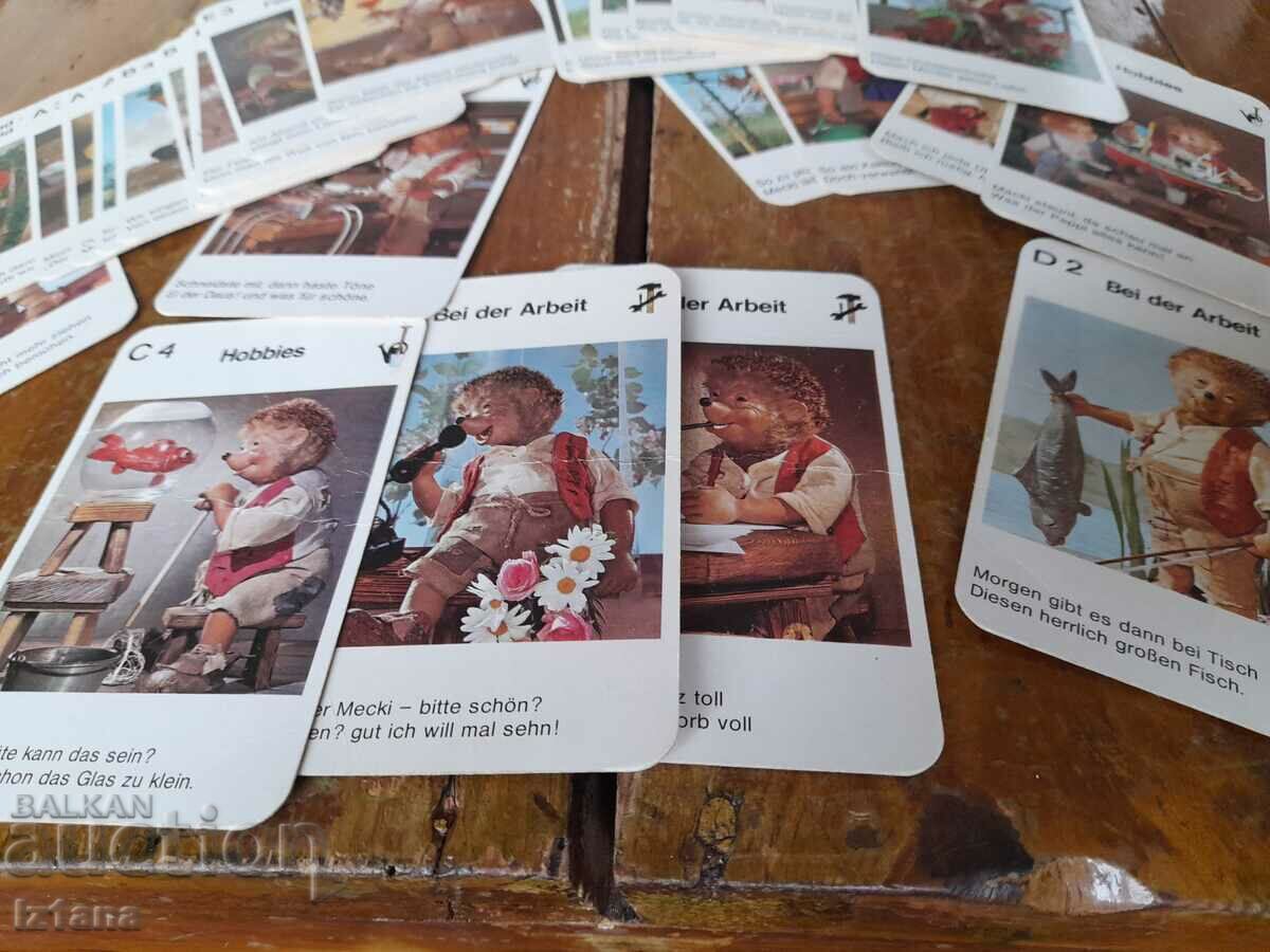 Old children's playing cards Hedgehogs - 5 Old children's playing cards Hedgehogs - 5