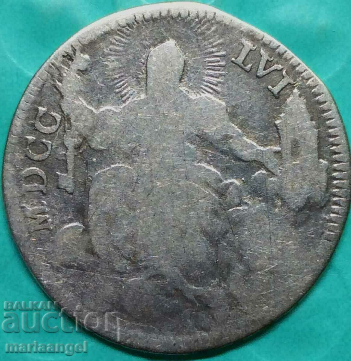 Giulio 1756 Vatican Benedict XIV argint