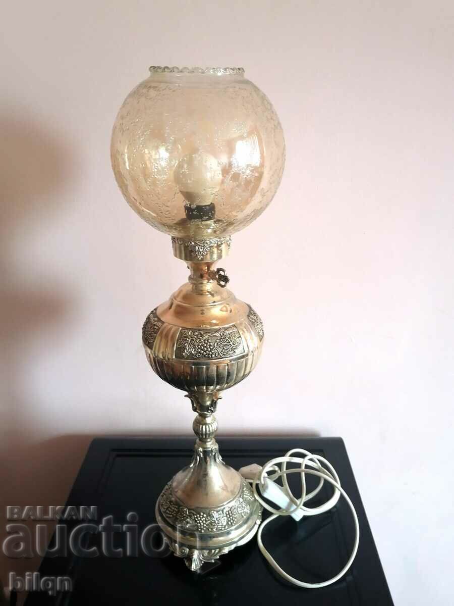 Great Silver Plated Old Night Lamp