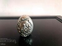 Lovely Old Silver Plated Egg Icon 999