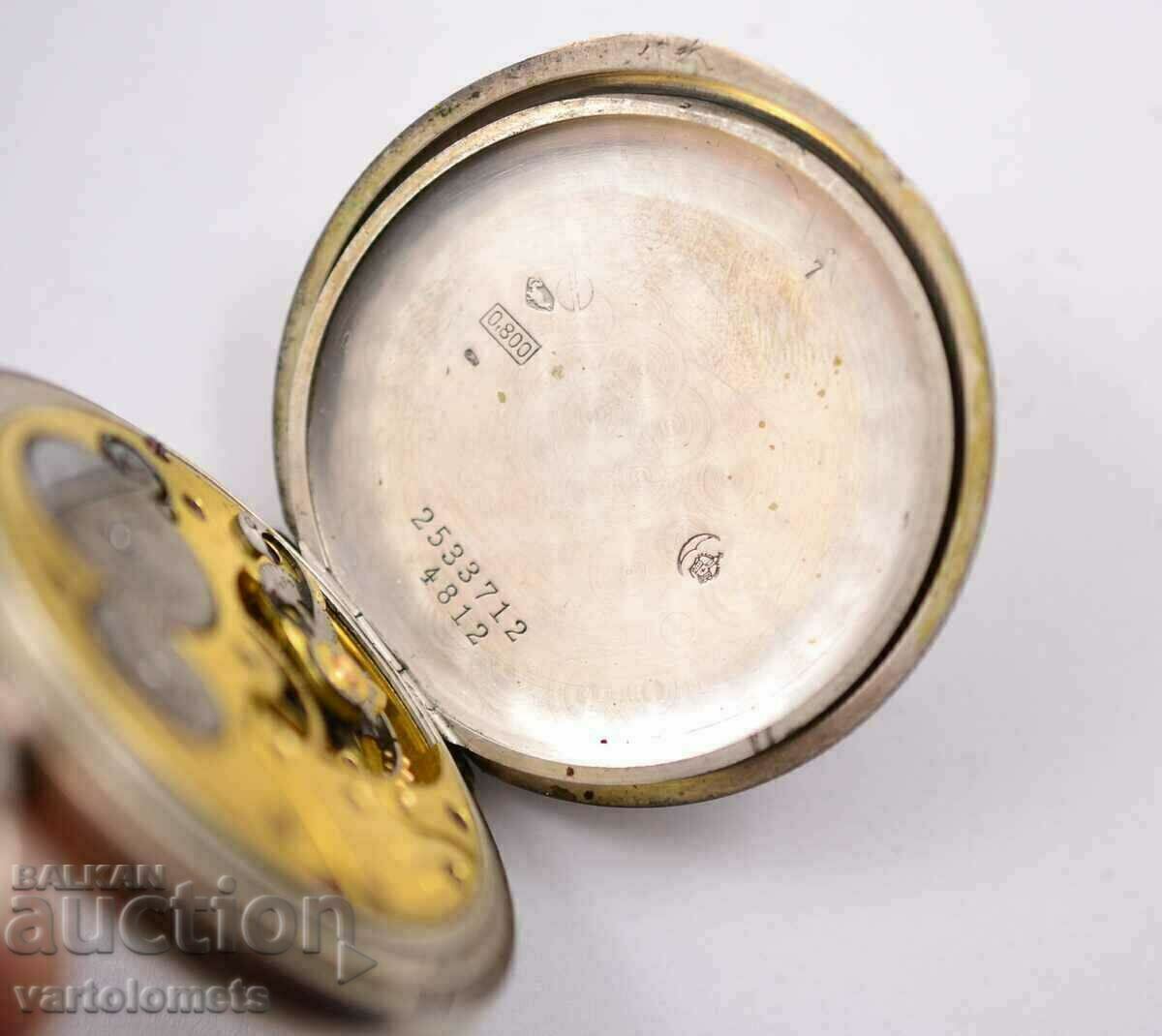 Zenith silver pocket watch with lids, gold plating - works - 6 Zenith silver pocket watch with lids, gold plating - works - 6