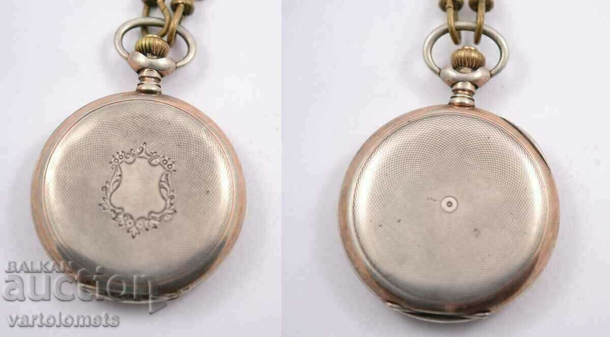 Zenith silver pocket watch with lids, gold plating - works - 7 Zenith silver pocket watch with lids, gold plating - works - 7