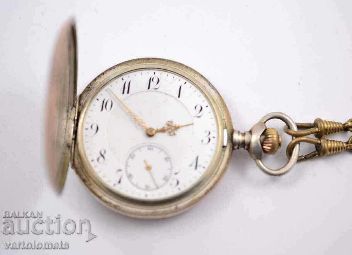 Zenith silver pocket watch with lids, gold plating - works Zenith silver pocket watch with lids, gold plating - works