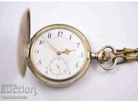 Zenith silver pocket watch with lids, gold plating - works