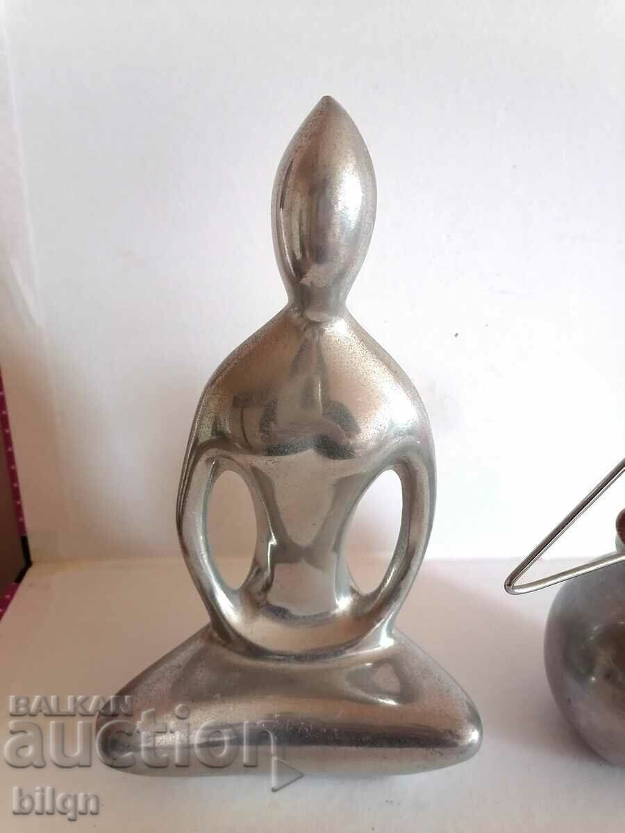 Auction Great Set of Metal Plastics and Candlestick Auction Great Set of Metal Plastics and Candlestick