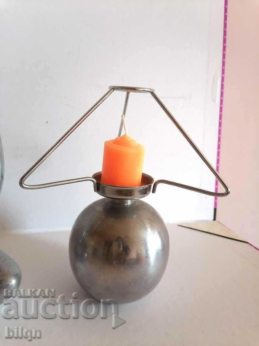 Delivery of Great Set of Metal Plastics and Candlestick Delivery of Great Set of Metal Plastics and Candlestick