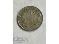 silver coin 1 franc Belgium 1913 silver