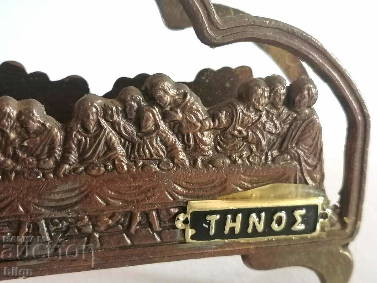 Delivery of Beautiful Old Bronze Napkin Holder - The Last Supper