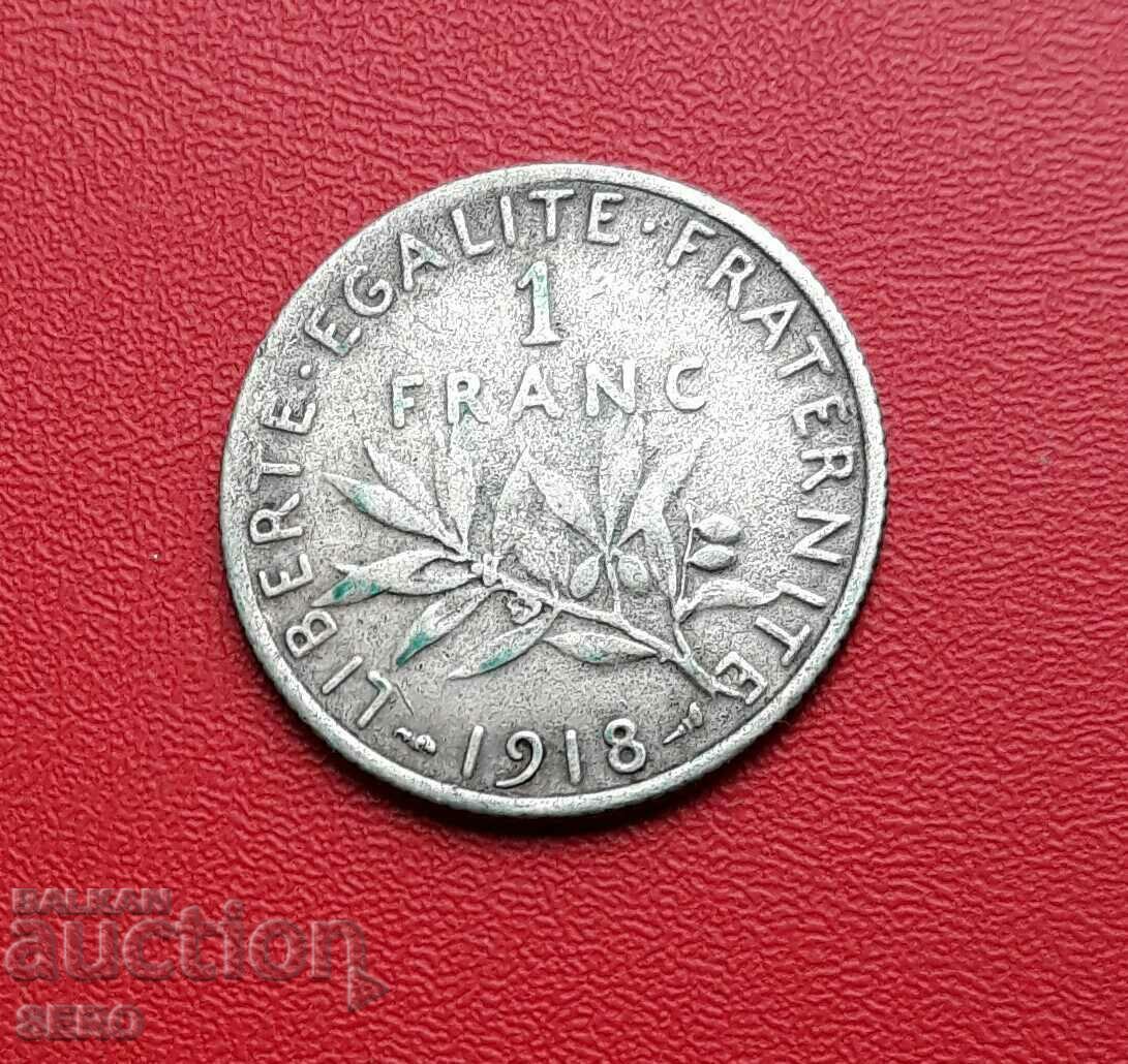 Γαλλία-1 φράγκο 1918-ασήμι