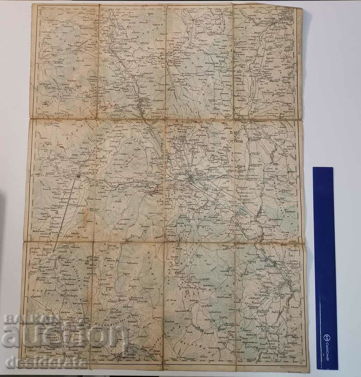 Old Austrian military map of Skopje, 1914. with price 80.00 BGN | € 40.90 Old Austrian military map of Skopje, 1914. with price 80.00 BGN | € 40.90