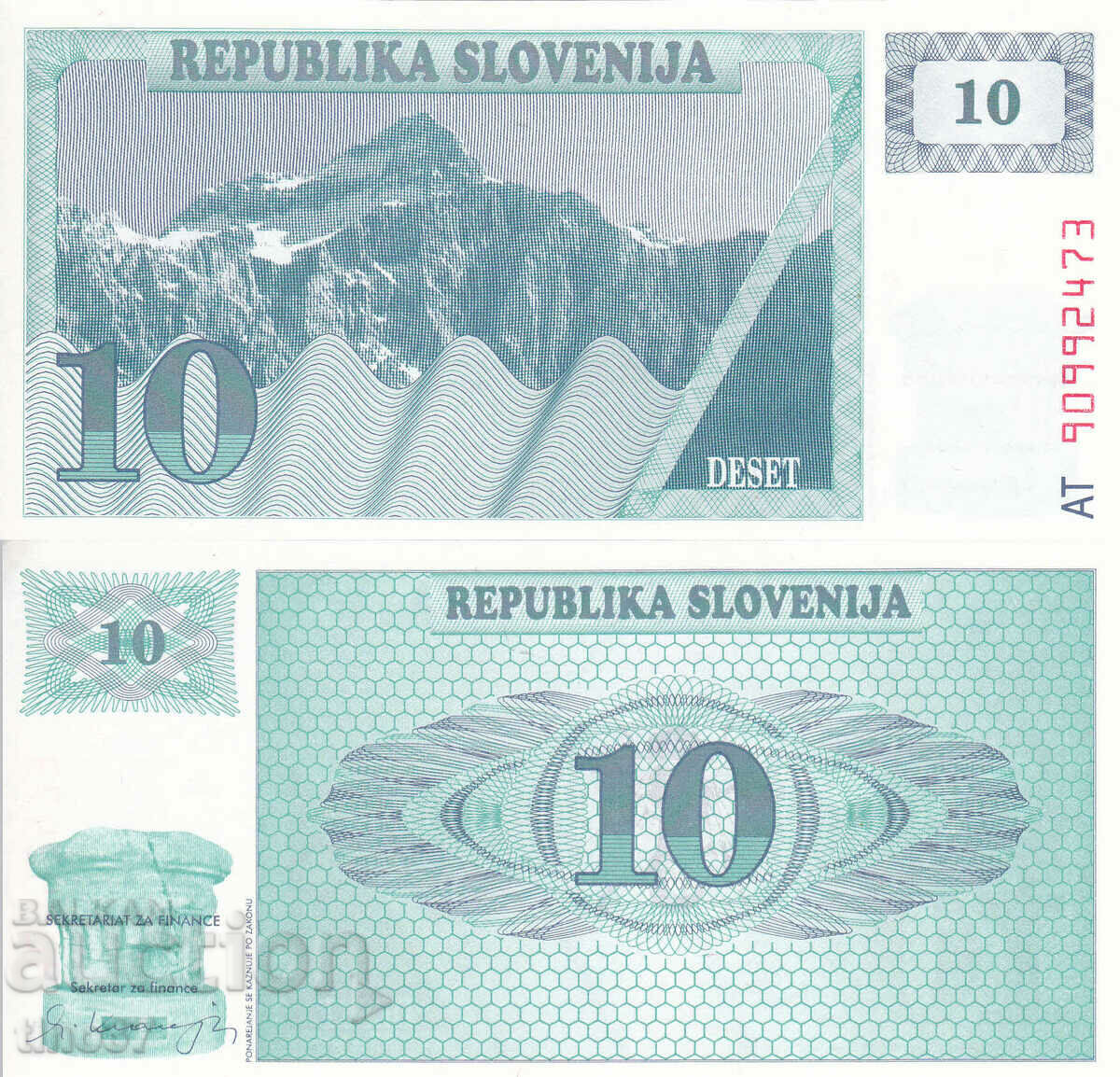 tino37- ΣΛΟΒΕΝΙΑ - 10 TOLAR - 1990 - UNC