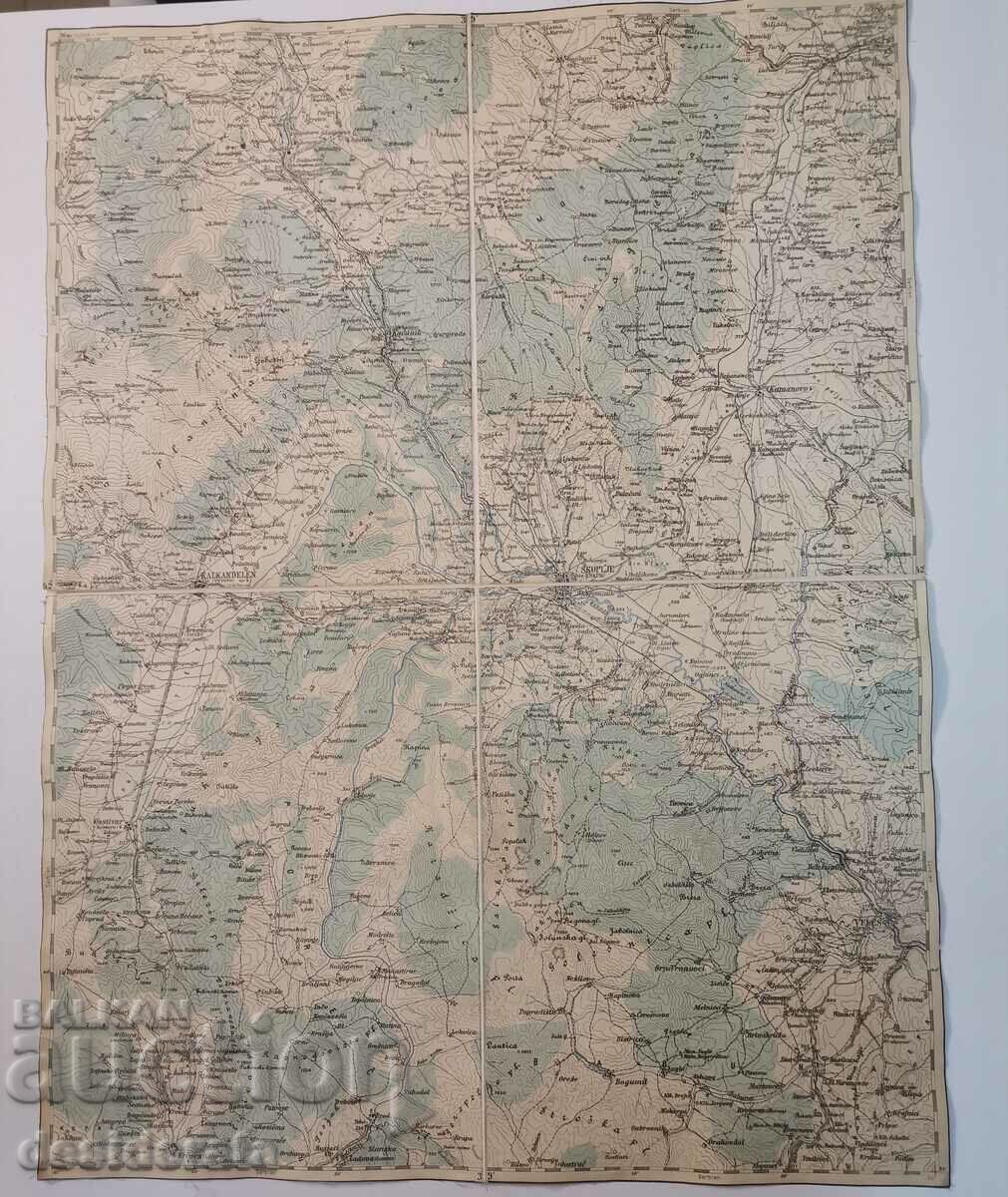 Стара австрийска военна карта на Скопие с цена 100.00 лв. | € 51.13 Стара австрийска военна карта на Скопие с цена 100.00 лв. | € 51.13