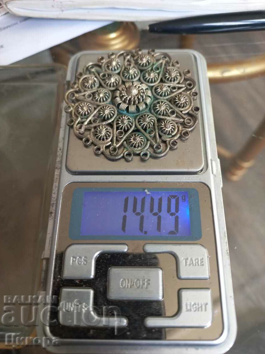 Licitație BIJUTERIE ARGINT VECHI BROSA FILIGRANA