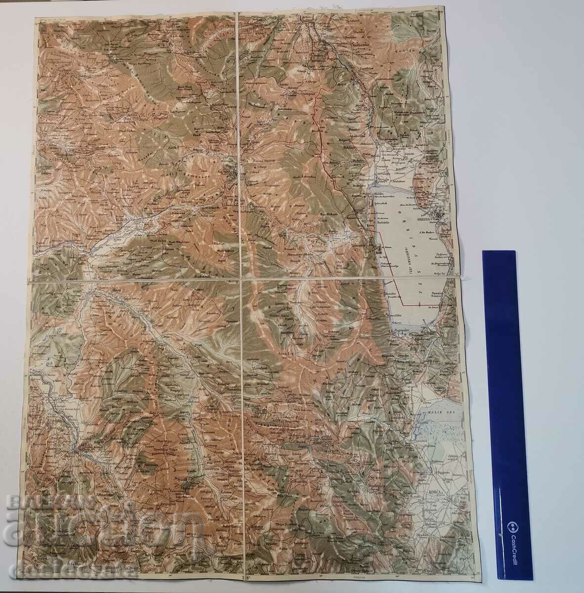 Стара австрийска военна карта на Елбасан с цена 100.00 лв. | € 51.13 Стара австрийска военна карта на Елбасан с цена 100.00 лв. | € 51.13