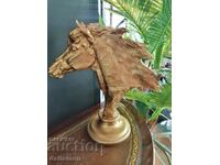 decorative statuette horse head 40 cm polyresin