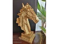decorative statuette horse head 40 cm polyresin