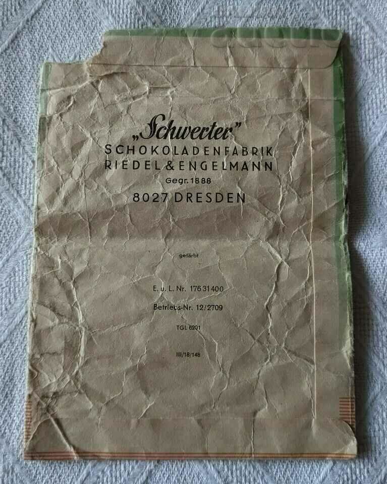 Delivery of EUKALYPTUS BONBONS DRESDEN CHOCOLATE FACTORY GERMANY WRAPPER Delivery of EUKALYPTUS BONBONS DRESDEN CHOCOLATE FACTORY GERMANY WRAPPER