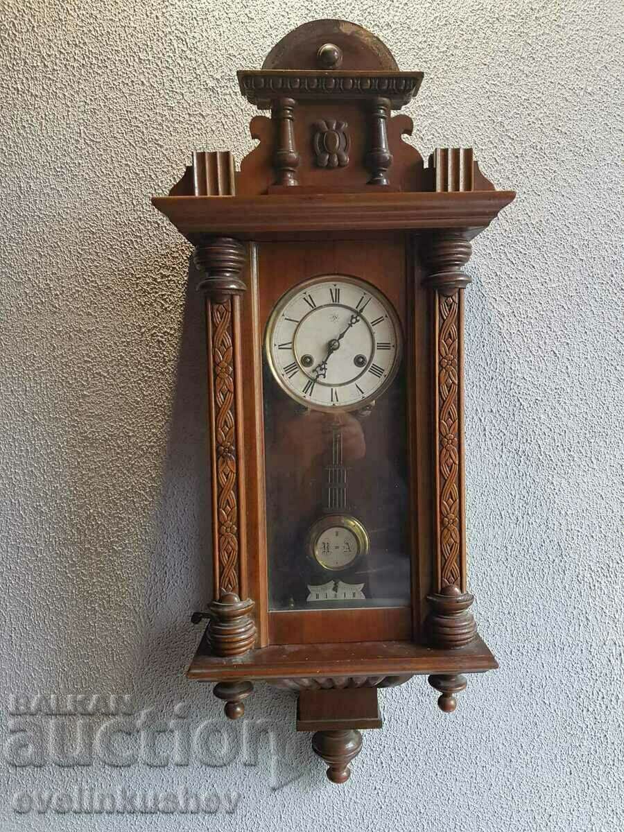 Стар немски стенен часовник - Junghans - Юнгханс - 1905г.