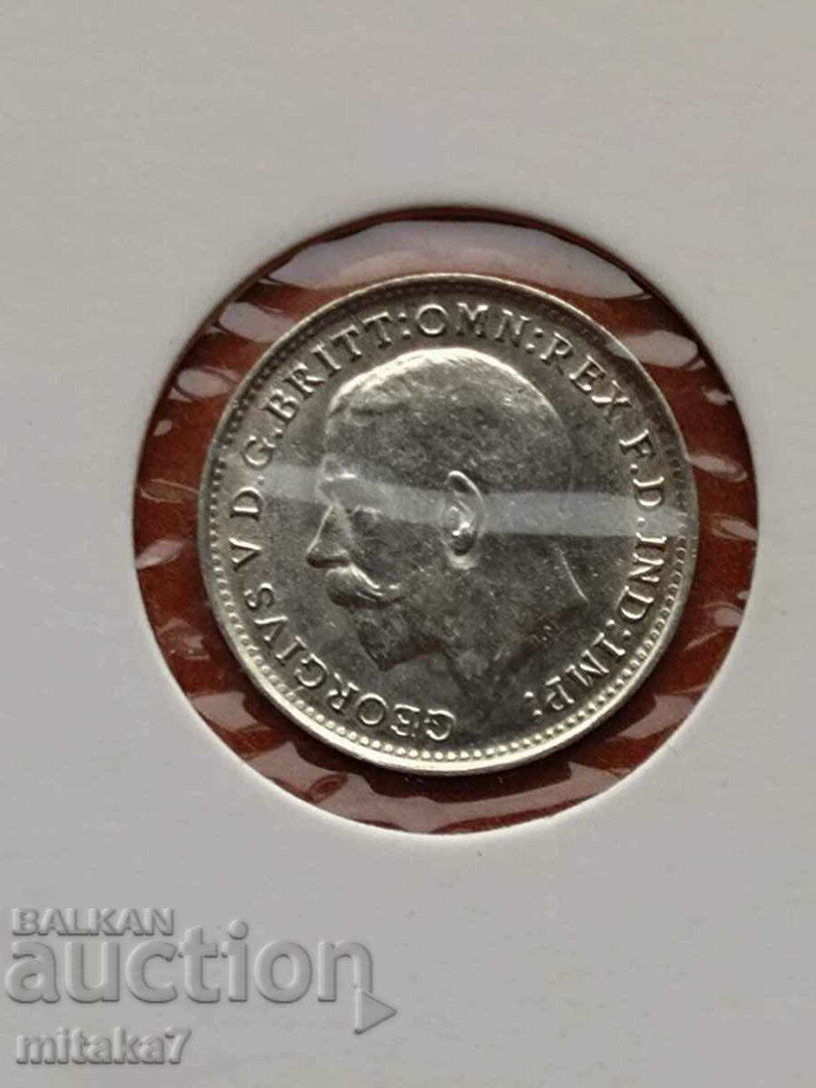 Сребърна монета 3 пенса 1919 година, Великобритания