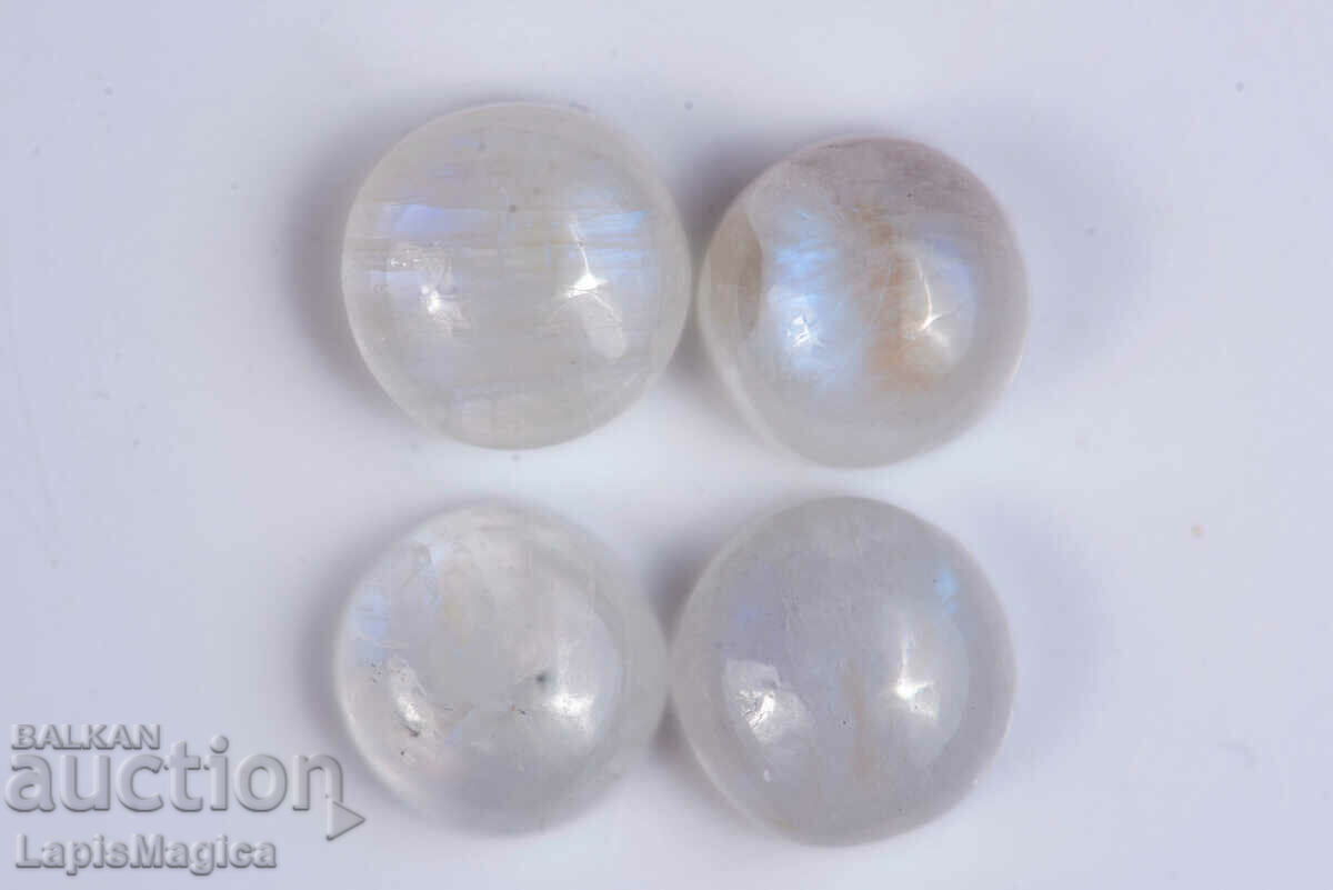 4 броя лунен камък 9mm 15ct кръгли кабошони #5