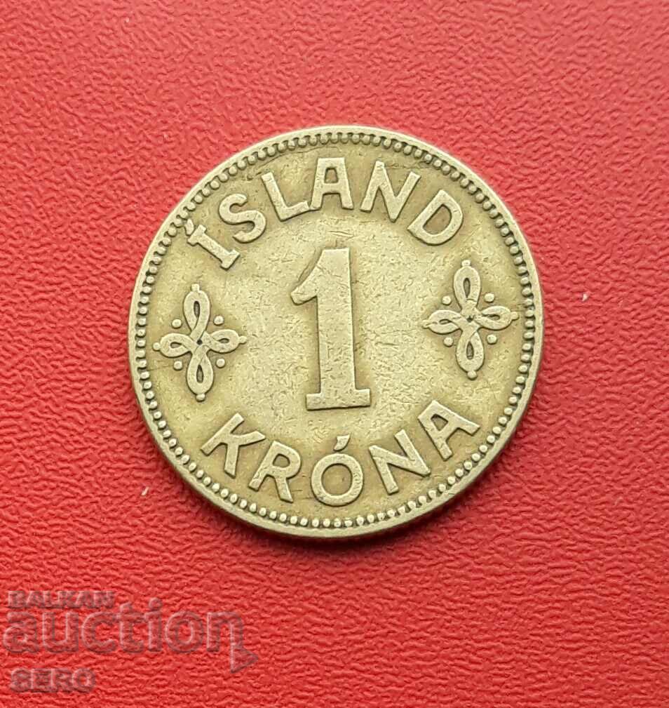 Исландия-1 крона 1925-рядка-тираж 252 х. бр.