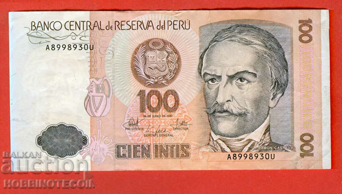PERU PERU 100 Intis - numărul - numărul 1987 - A