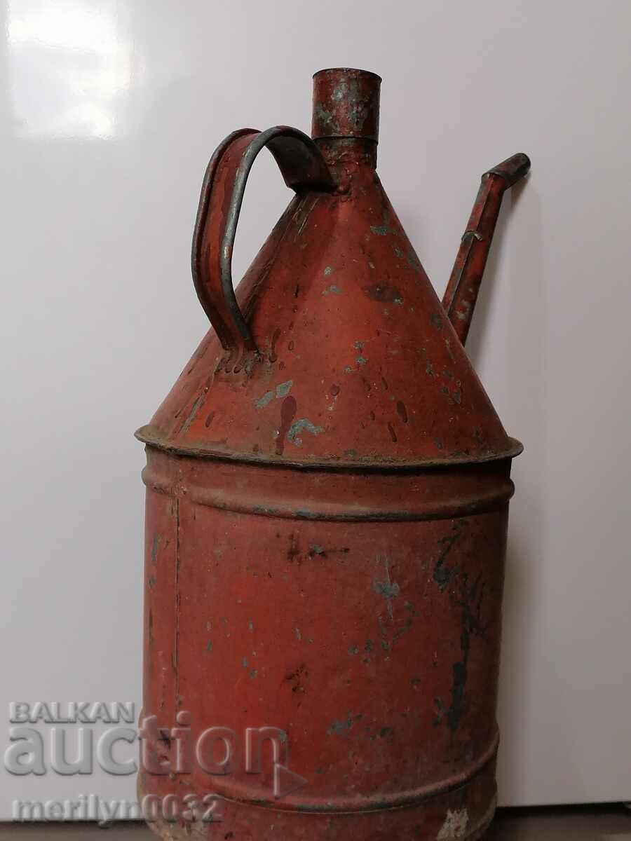 Old WW2 metal watering can galvanized fuel tube bucket pot - 5 Old WW2 metal watering can galvanized fuel tube bucket pot - 5