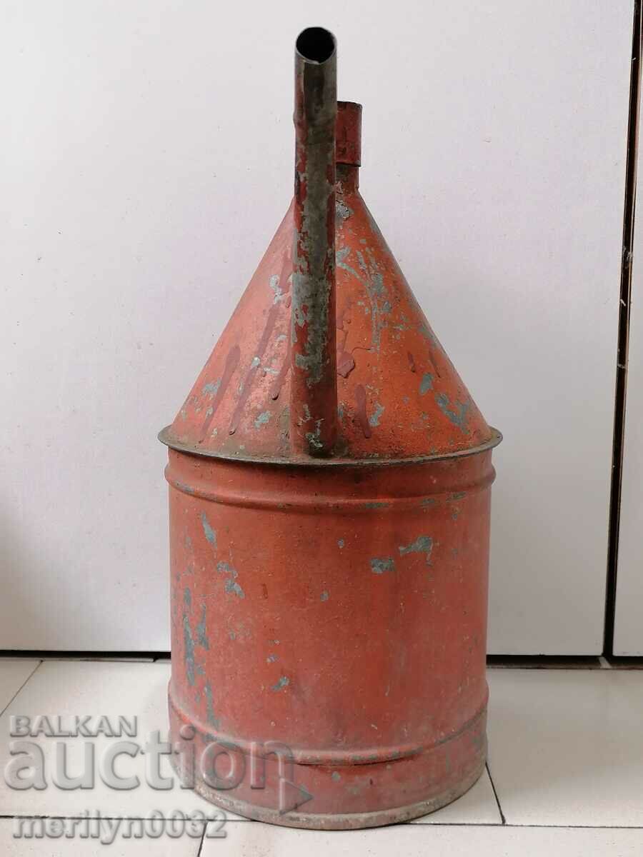 Old WW2 metal watering can galvanized fuel tube bucket pot - 7 Old WW2 metal watering can galvanized fuel tube bucket pot - 7