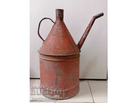 Old WW2 metal watering can galvanized fuel tube bucket pot
