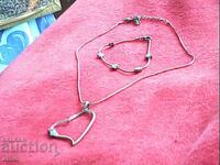 old beautiful necklace bracelet silver plated