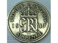 Великобритания  6 пенса 1947