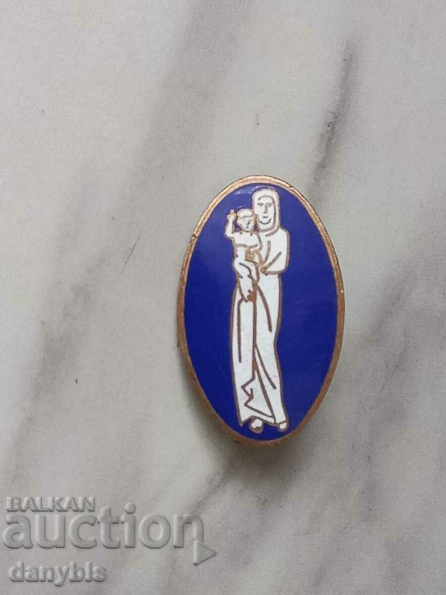 Badge - Mother with child - enamel