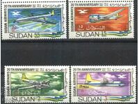 Καθαρά γραμματόσημα Aviation Airplanes 1968 από το Σουδάν