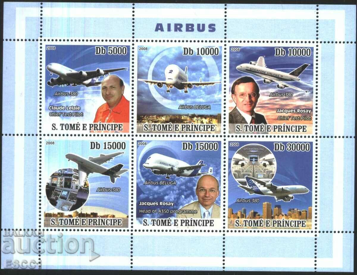 Чисти марки Авиация Самолети  2008  от Сан Томе и Принсипи