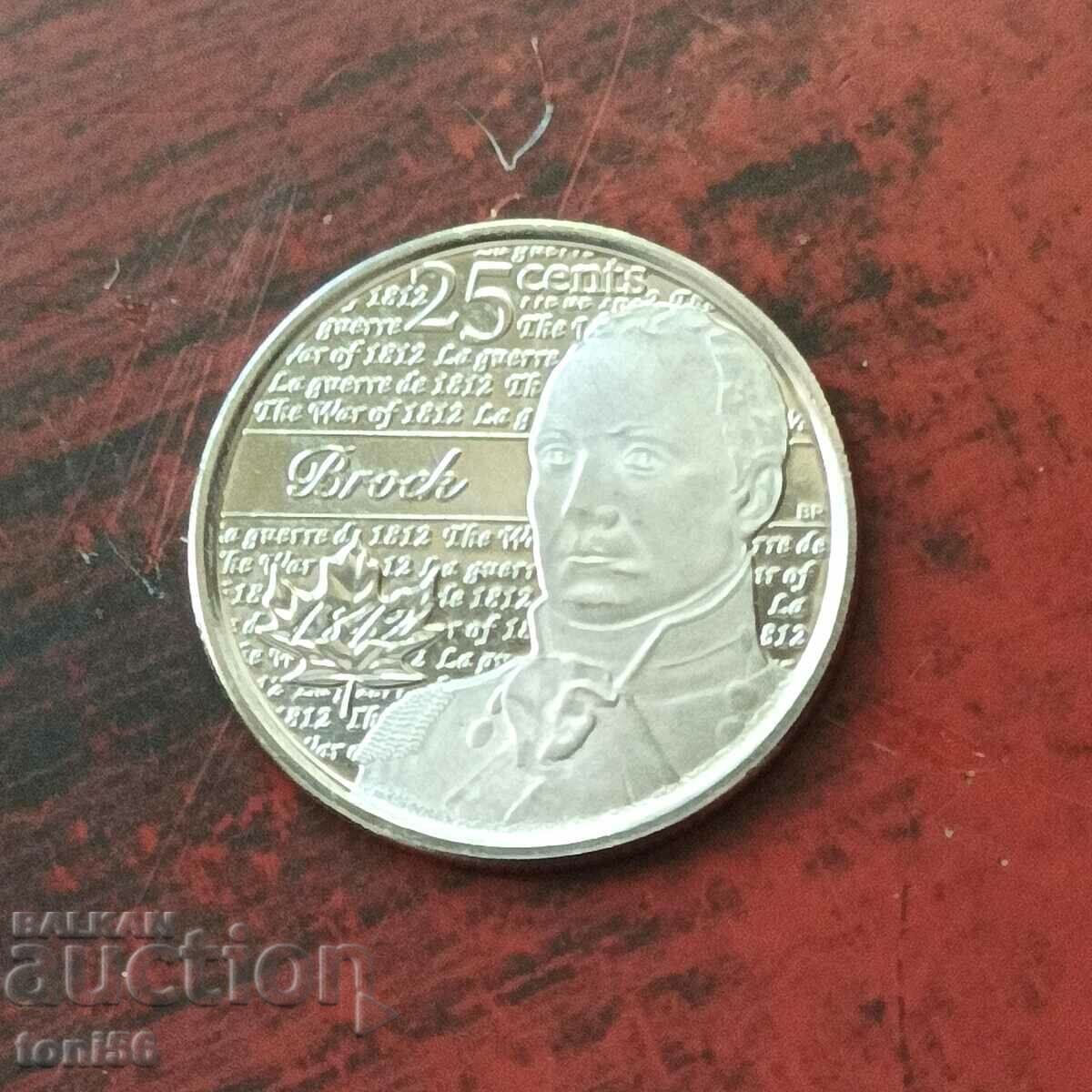 Canada 25 cents 2012 UNC - Heroes of the War of 1812 Canada 25 cents 2012 UNC - Heroes of the War of 1812