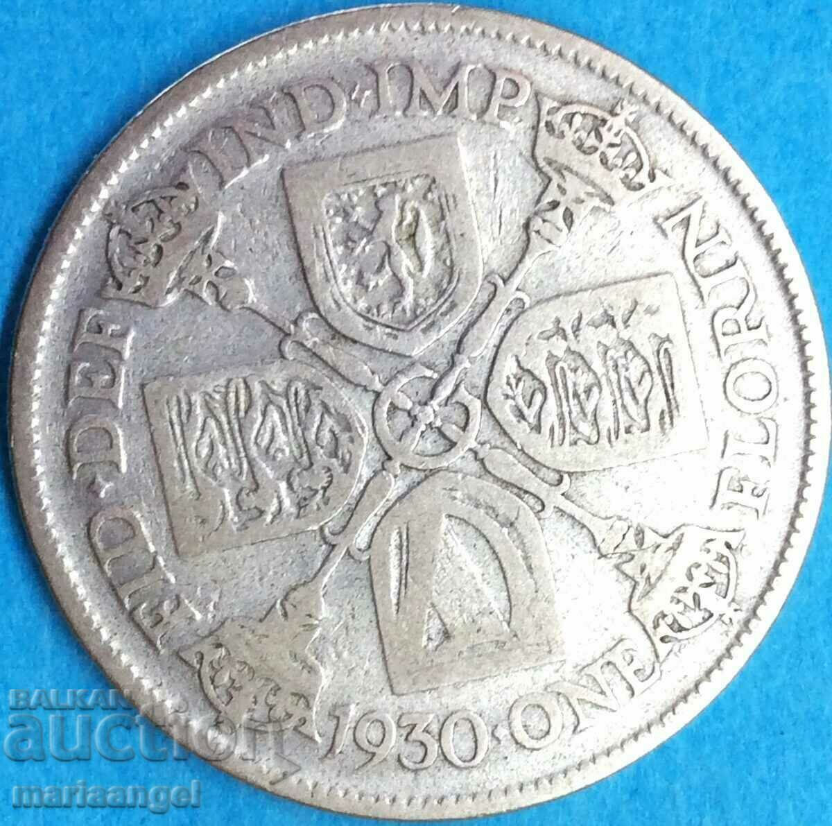 Great Britain 1 Florin 1930 George V Silver