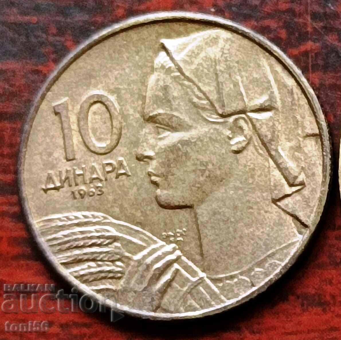 Iugoslavia 10 dinari 1963 calitate