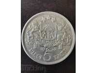Λετονία 5 lats ασήμι 1932
