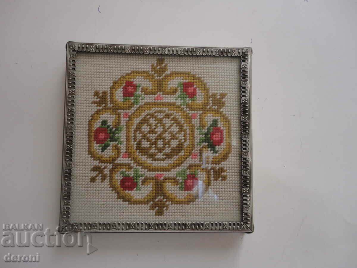 Auction  Old tapestry picture bronze frame