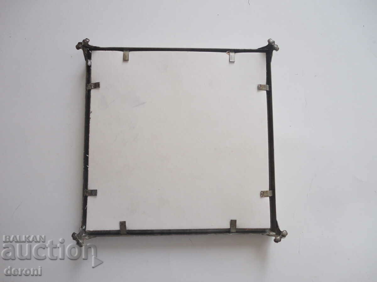 Old tapestry picture bronze frame - 5