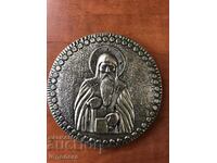 ICON OF ST. IVAN RILSKY METAL WOOD RELIEF