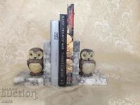 Marble holders, book stoppers with owls
