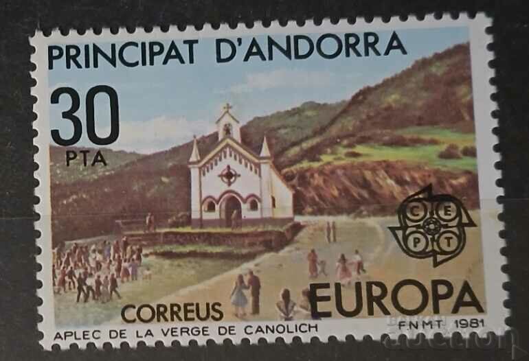 Испанска Андора 1981 Европа CEPT Сгради MNH