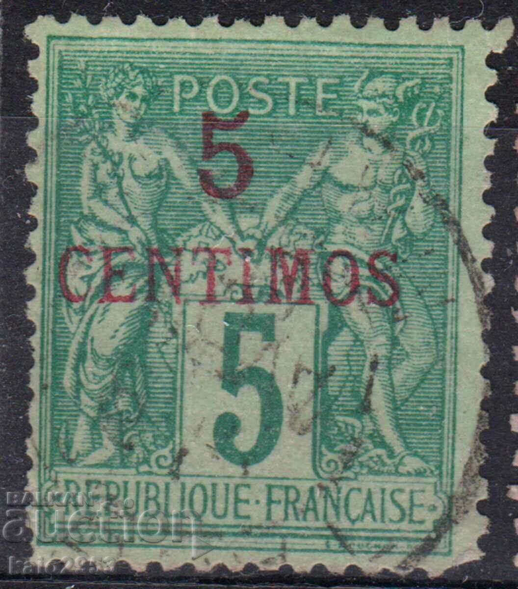 French post morocco-1891-Superior denomination in /u Allegory, postmark