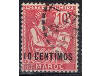 Френска поща Мароко-1902-Надп.номинал в /у Алегория,клеймо