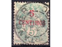 Френска поща Мароко-1906-Надп.номинал в /у Алегория,клеймо