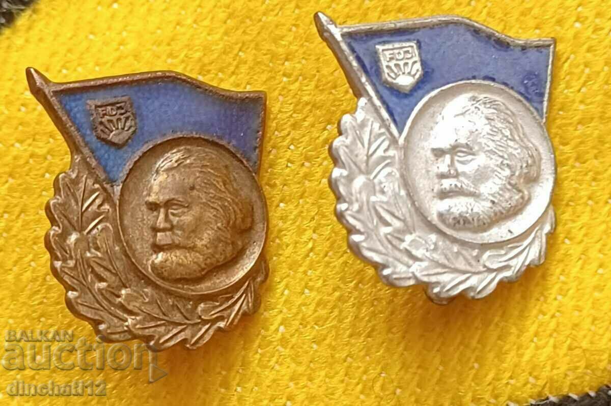 Badges. DDR Abzeichen FDJ - Karl Heinrich Marx
