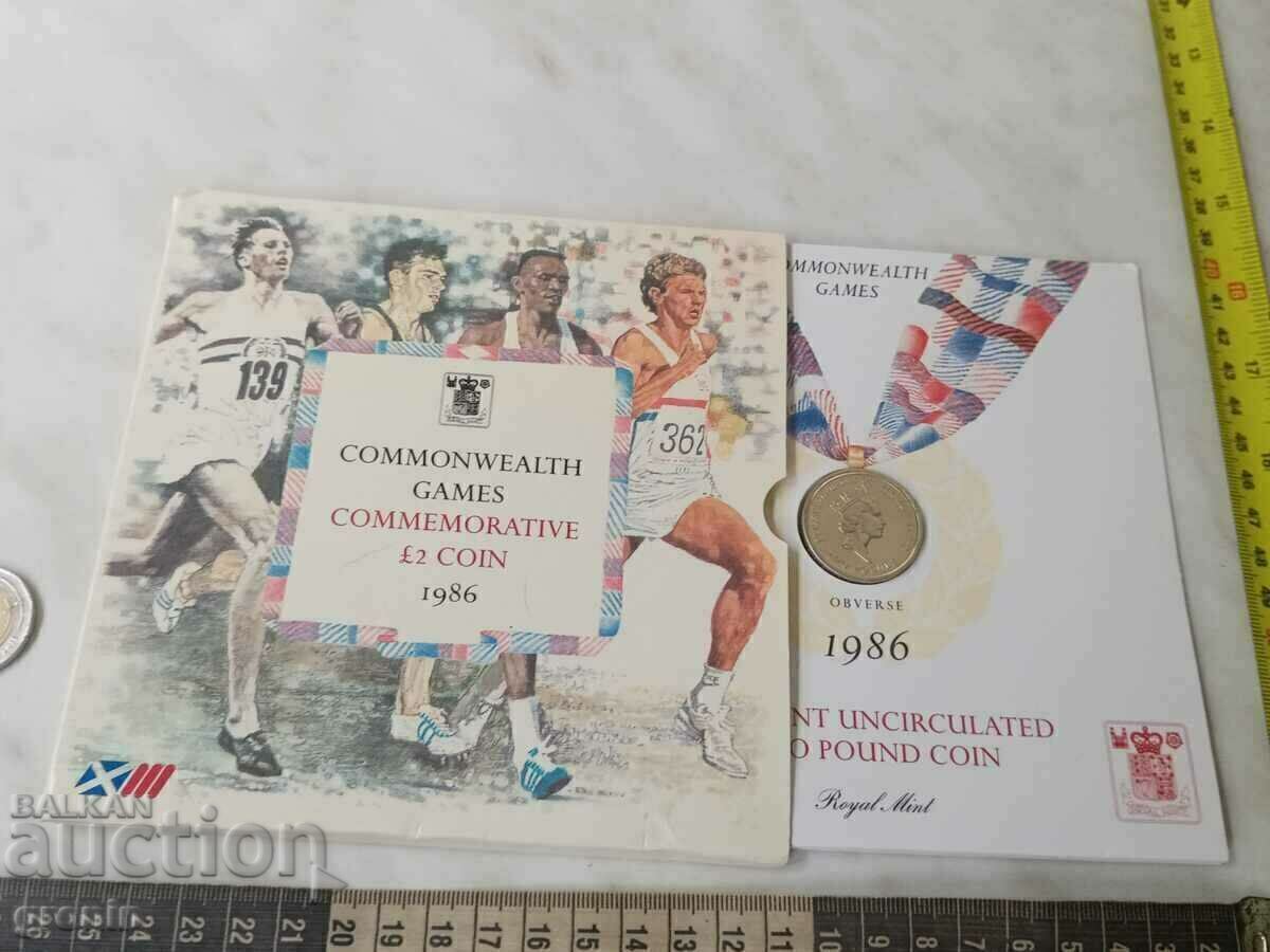 Livrarea 2 lire 1986, jubileu, monedă Marea Britanie, UNC, Anglia 2 lire