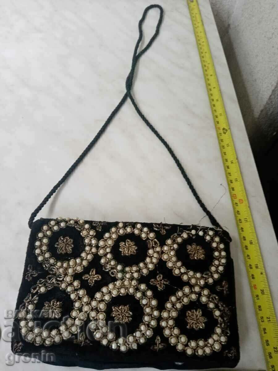 From my aunt's dresser, bag silver, tinsel, vintage velvet - 5